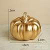 BRGolden Pumpkin Halloween Ornament Art Sculpture Room Display Statue Home Accessories Decoration Crafts Figurines MiniaturesEY