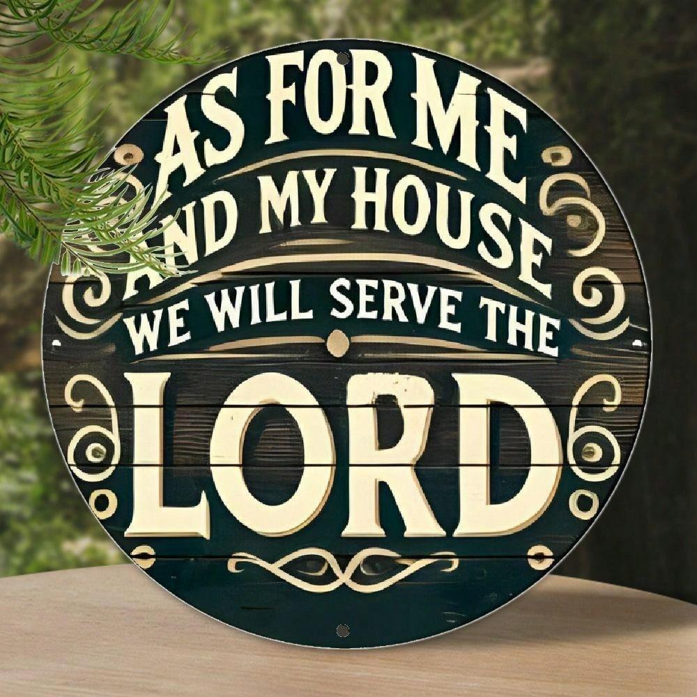 Round Metal Painting for Cafe Kitchen Living Room Hallway