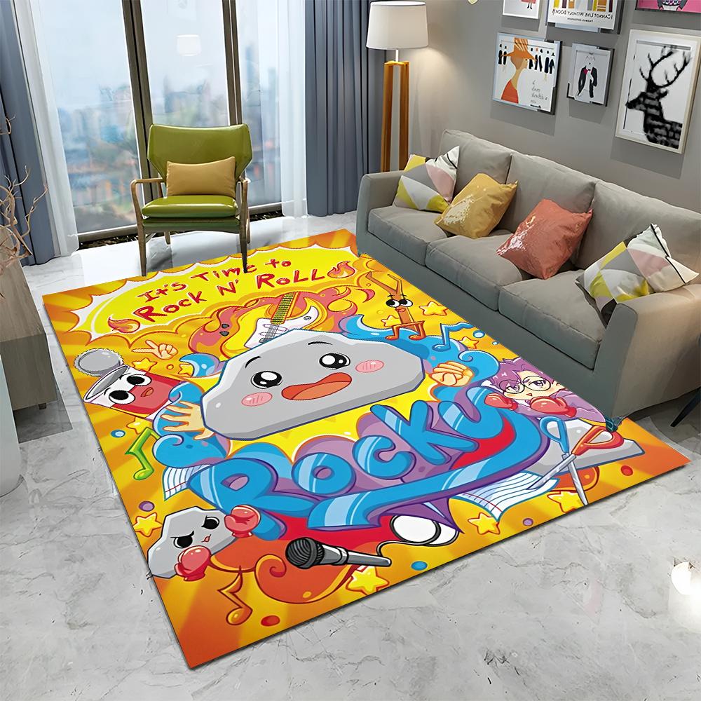 Happy Foxy Boxy and Rocky Lankybox Carpet Rug for Home Living Room Bedroom Sofa Doormat Decor,kids Area Rug Non-slip Floor Mat