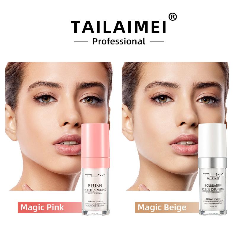 TLM Make-up měnící barvu 30 ml, Bezchybný dlouhotrvající make-up na obličej, Hydratační korektor pro všechny tóny pleti