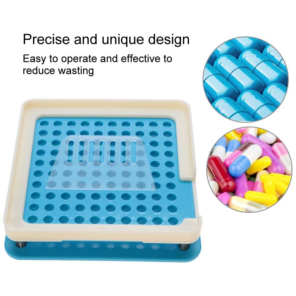 2 Types 100 Holes Empty Capsule Filler Powder Spreader Plates Capsules Filling Tool