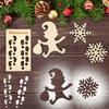Wooden Gnome Stencil Footprints Template Gnome Elf Footprint Template Christmas Dwarf Elf Pendant Christmas Window Floor Decor