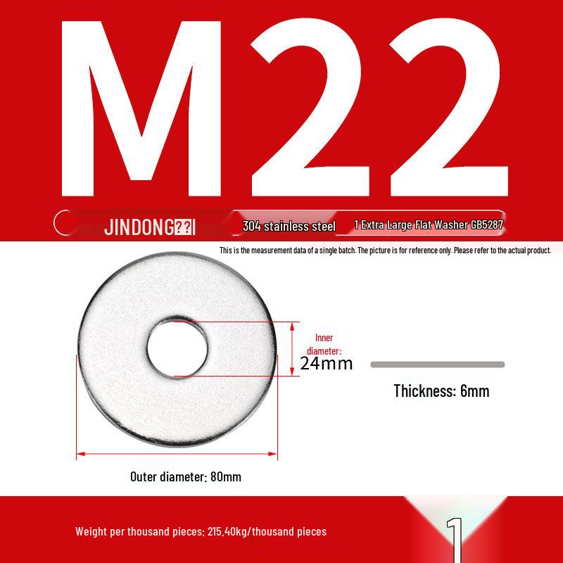 Stainless Steel 304/201/316 Oversized Thick Flat Washer Gasket Screw Washer GB97/GB96