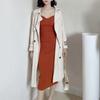 Square Neck Ribbed Thicken Warm Knitted Dresses Women Long Sleeve High Stretch Basic Bodycon Dress Streetwear