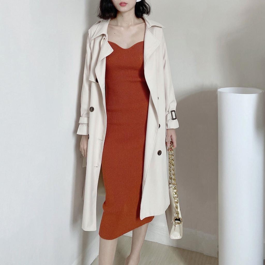 Square Neck Ribbed Thicken Warm Knitted Dresses Women Long Sleeve High Stretch Basic Bodycon Dress Streetwear