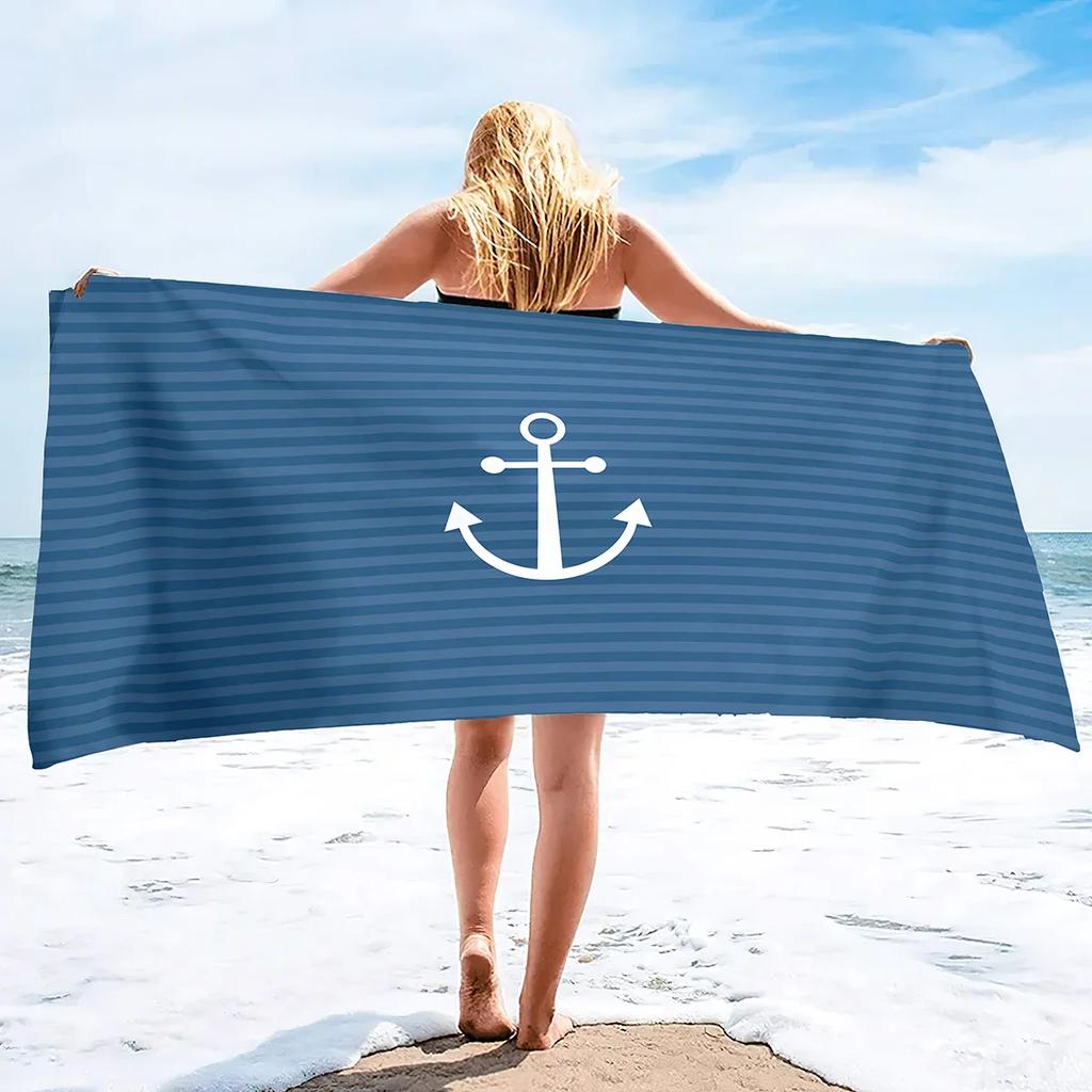 Anchor Beach Towel Sand Free Microfiber Oversized Large Beach Towels  Absorbent Lightweight Soft and Quick Dry Towels for Men