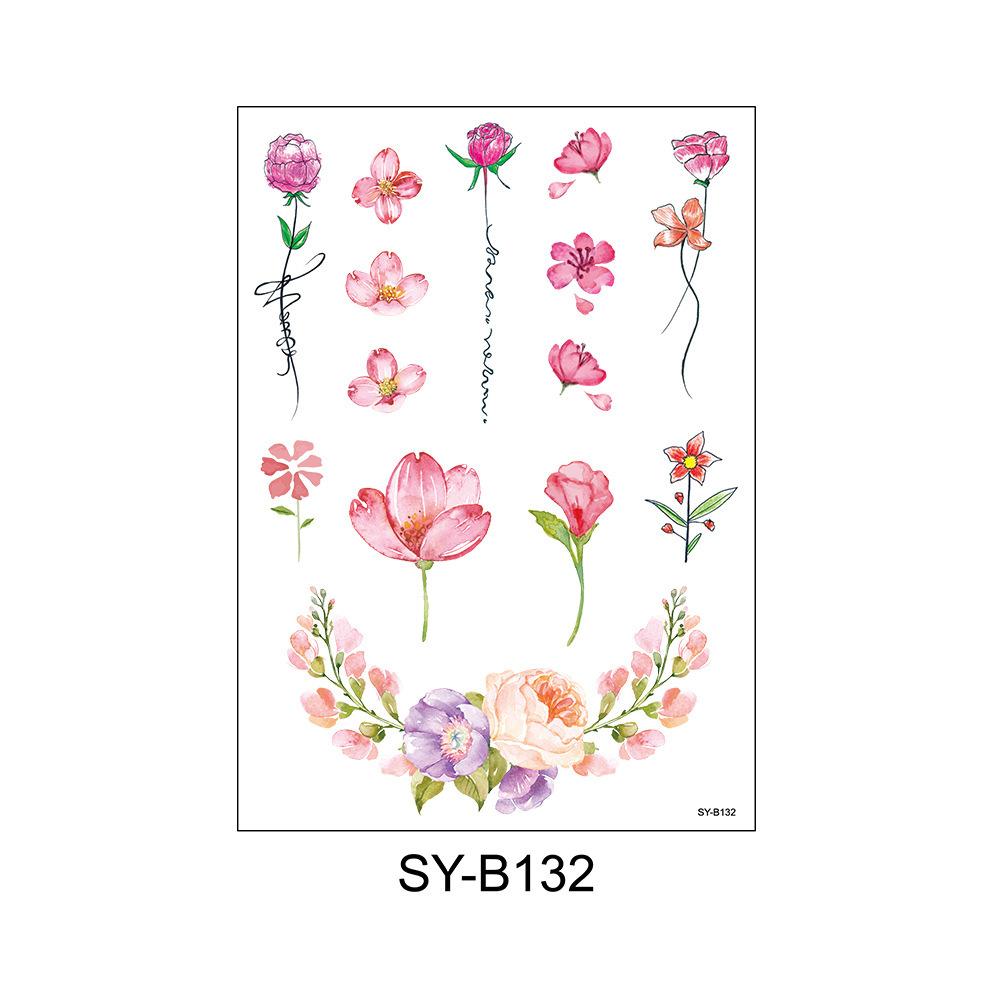 Cross Border New Small Fresh Color Hand-painted Flower Tattoo Sticker Waterproof Durable Wedding Photo Arm Decoration