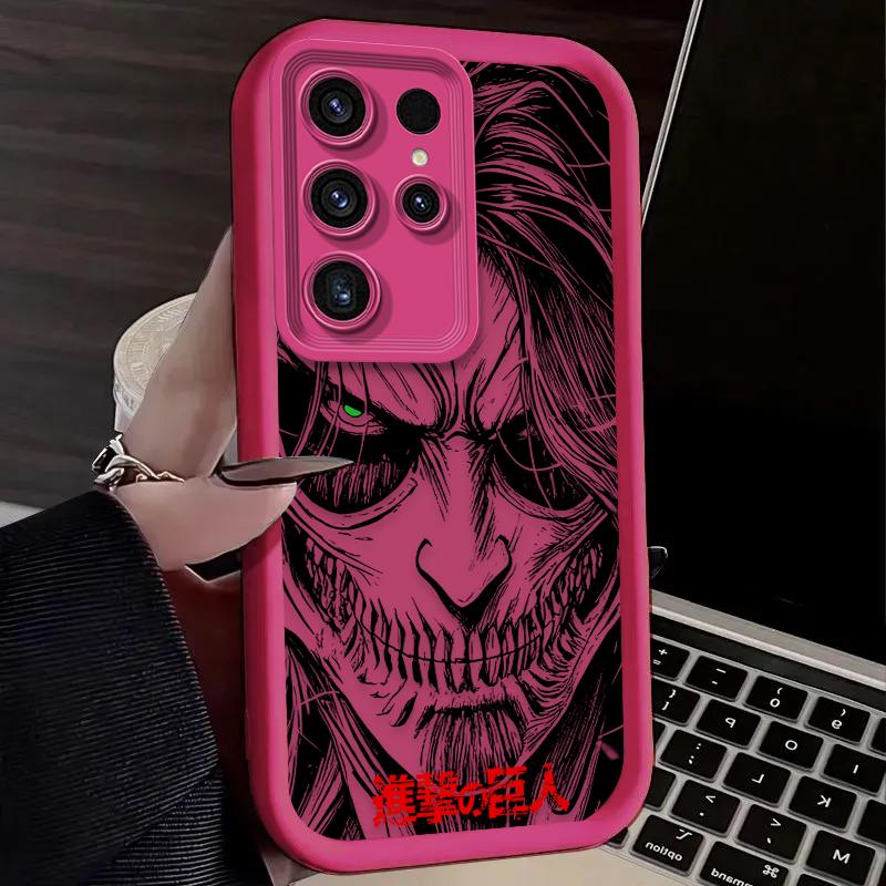 Attack On Titan Anime Giant Case For Samsung Galaxy S24 S23 S25 Ultra S22 S21 Plus FE A56 A36 A26 A16 A06 A15 A25 A35 A55 5G