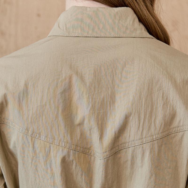 MAXZA Belted Trench Shirt Dress With Out Pockets Zd05qp003on