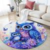 Owl  Round Area Rug,Carpet Rug for Living Room Bedroom Sofa Playroom Decor,Non-slip Floor Mat