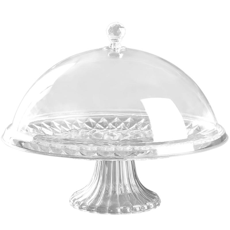 Classical European Covered Snacks Plate With Clear Lid Plastic Fruit Dessert Tray For Food Preservations And Elegant Homes Entertaining