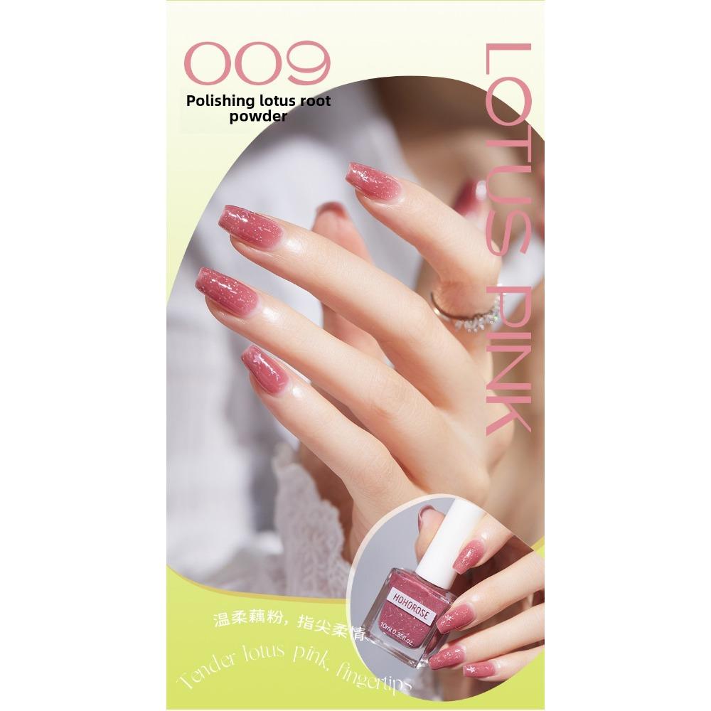 Fine Flash Aurora Fußnagellack, Weiß im Sommer, kein Einbrennen, schnell trocknender und lang anhaltender abziehbarer Nagellack, Basisöl, helles Öl