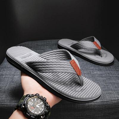 Men's Outdoor Rubber Sole Flip Flops: Large Size Sandals for Summer Beach Wear