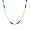 Collier Bambou Pierre Dongling Verte Qiong Yao: Chaîne de clavicule élégante et polyvalente en acier inoxydable pour femmes