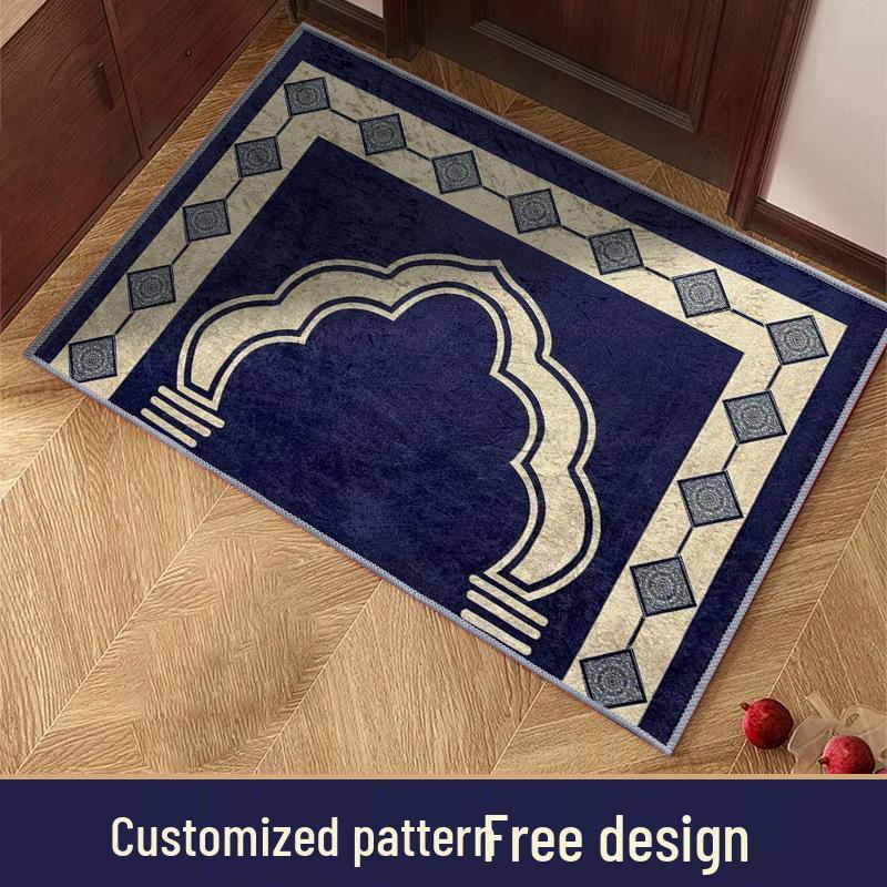 Golden Velvet Entry Doormat for Home, Hotel, or Mall