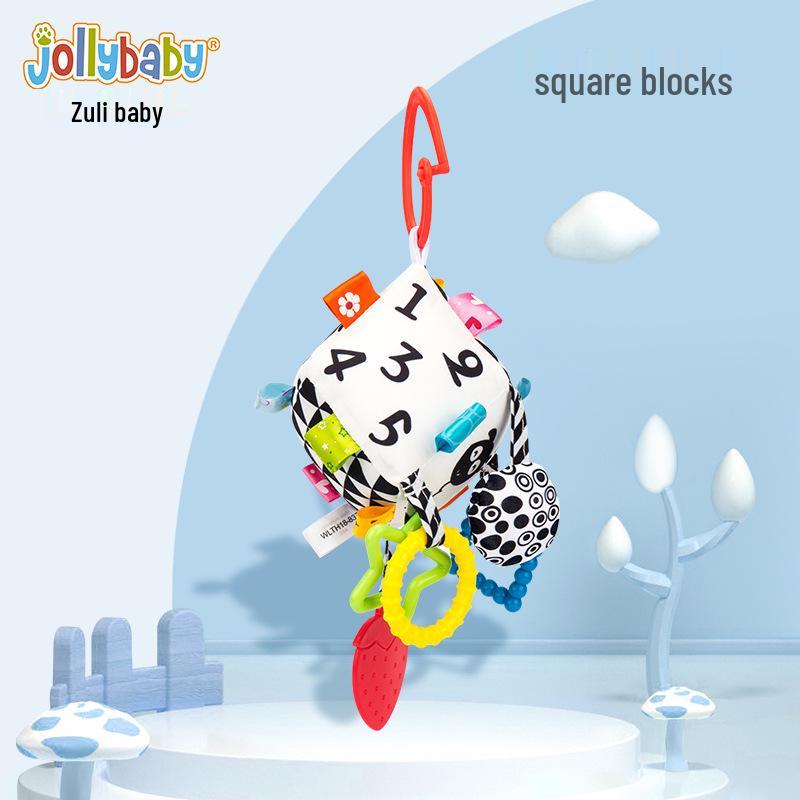 

Игрушка-коляска Jollybaby для малышей с прорезывателем, погремушкой и подвеской в виде цифры и формы