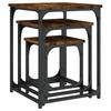  Coffee Tables, Nestable, 3 Pieces, Smoked Oak