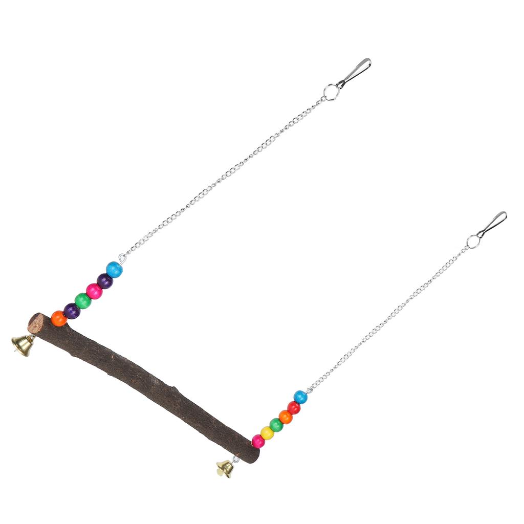 Chicken Swing Toy Suspensible Wooden Chicken Perch Pet Swing Toy with Durable Flat Bar30 X 32cm /