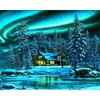 Full Round Diamond Painting Handmade Winter Scenery Cross Stitch 5d Diamond Embroidery House Landscape Decor