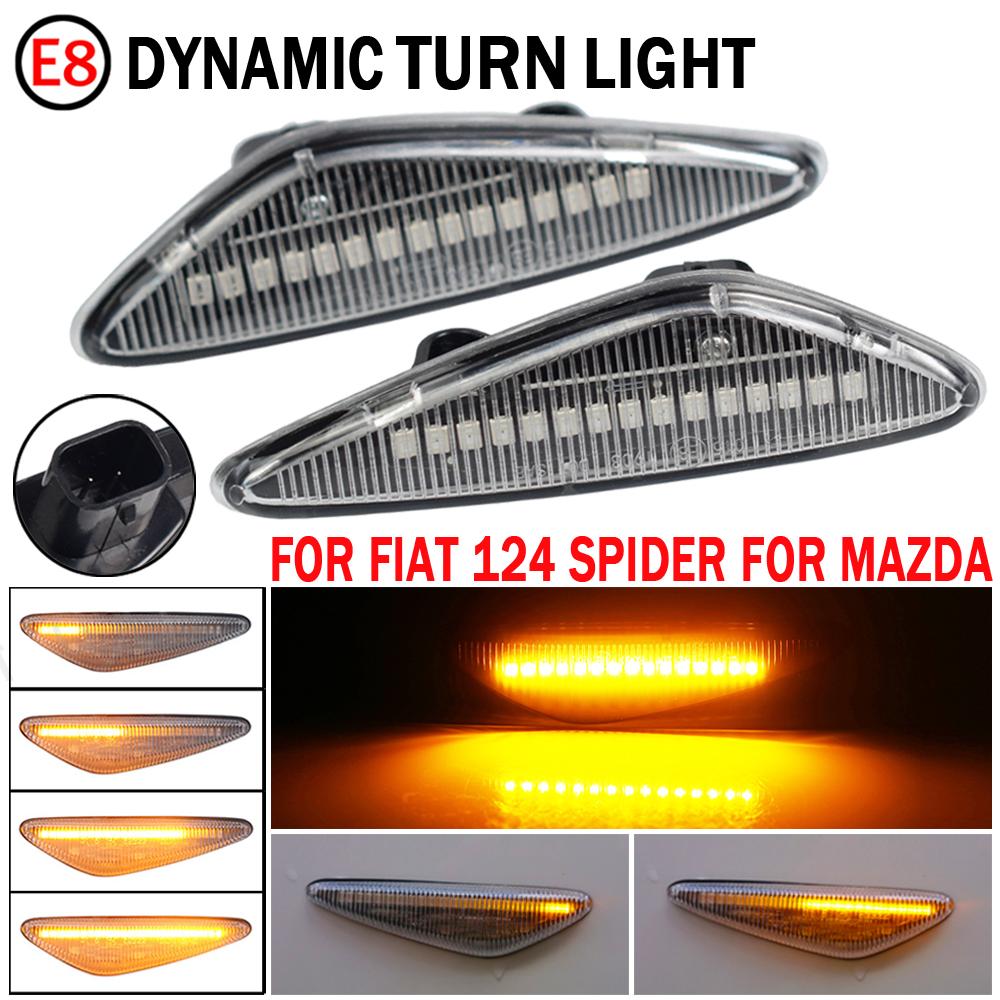 Blinkende LED Dynamische Blinkerleuchte für Mazda 5 CW 6 GH MX-5 ND RX-8 Auto Seitenmarkierungsleuchte für Fiat 124 Spider Abarth