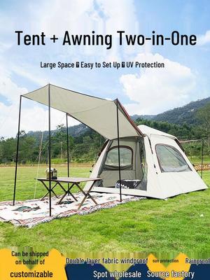 Silver-Coated Two-in-One Portable Camping Tent with Sun Protection