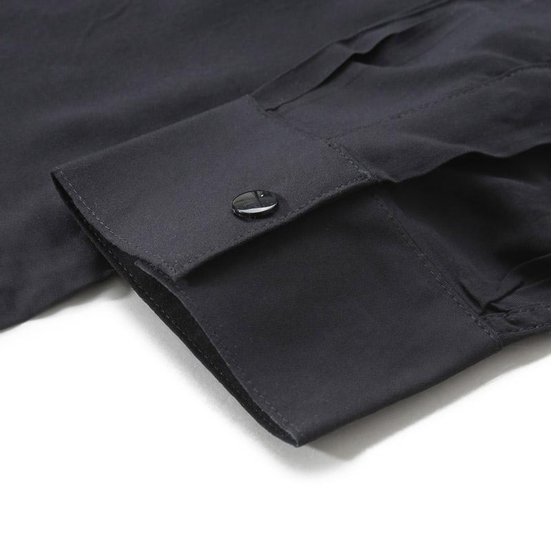 Armani Exchange Sustainable Series Solid Color Single-Breasted Casual Loose Long Sleeve Shirt Men shirts Black 6RZC10-ZNRNZ-1200