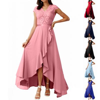 Vestido de Renda Feminino da Moda Vestido de Banquete Saia Longa Vestido de Festa Vestido de Noite Vestido de Dama de Honra