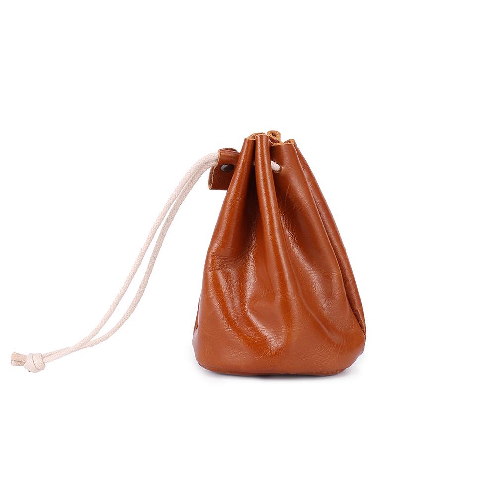Japanische Retro Ölwachs Rindsleder Münz- & Lippenstifttasche für Damen - Multifunktionale & niedliche Kopfhörertasche