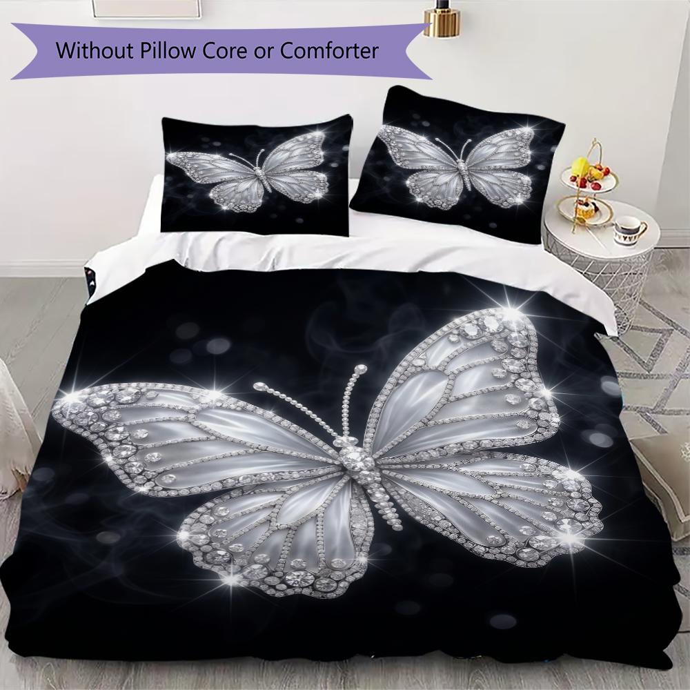 Sparkle Jewel Pattern Bedding uilt Set uilt Cover Pillowcase Home Decoration Birthday Gift (1 * duvet cover + 2 * pillowcase without core)