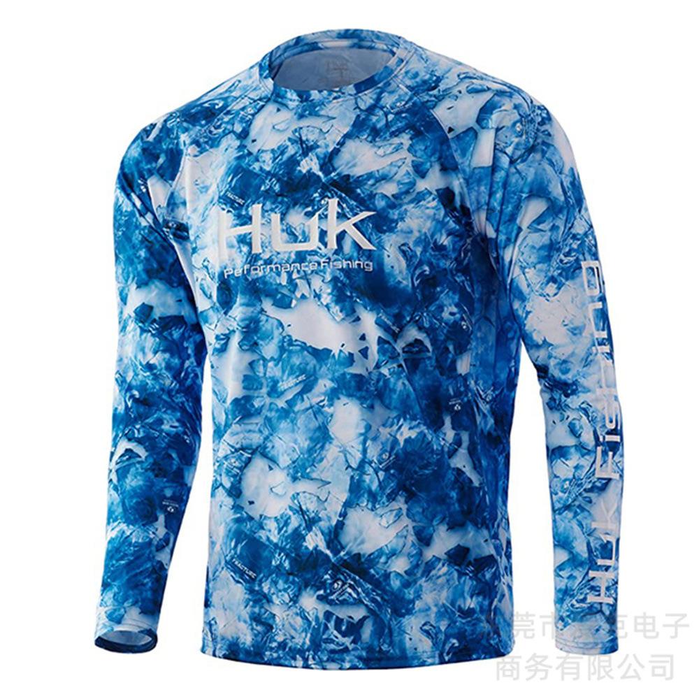 HUK combinaison de pêche été hommes protection solaire sports de plein air chemise de pêche séchage rapide manches longues T-shirt léger respirant haut