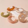 1Pcs Personalized Colorful Clear Cuff Bangle Jewelry Sweet Geometric C-Shaped  Resin Open Bracelet For Women