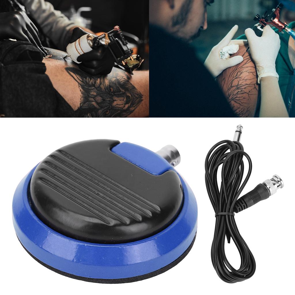 Round Tattoo Foot Pedal Switch Portable Tattoo Machine Foot Switch Controller AccessoryBlue