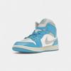 Jordan 1 Mid Dark Powder Blue White Sail Neutral Grey (Women's)