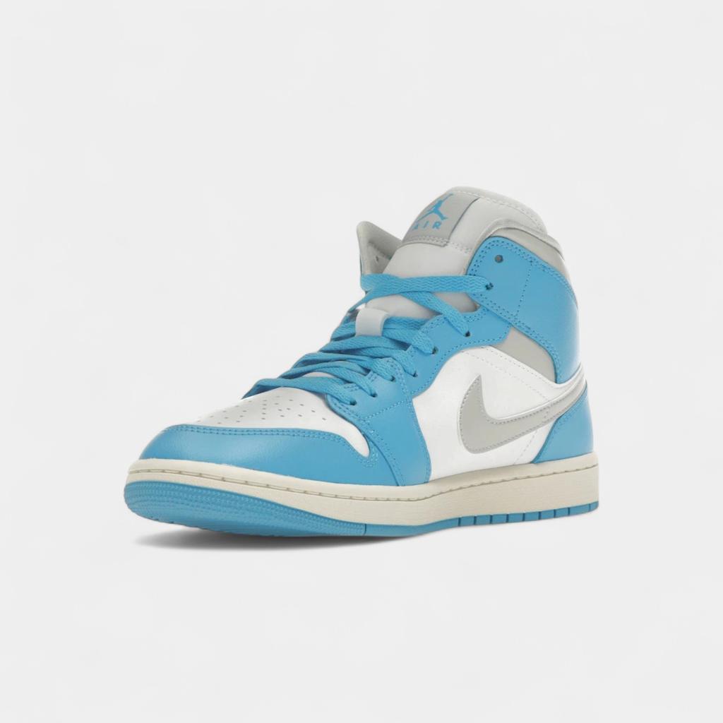 Jordan 1 Mid Dark Powder Blue White Sail Neutral Grey (Women's)