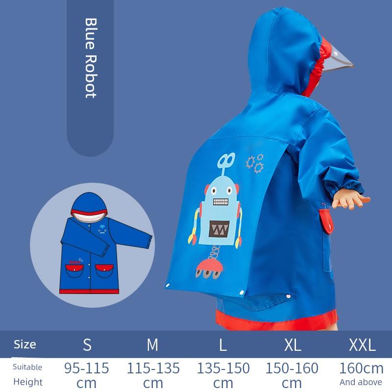 Lemon Baby Children Raincoat Primary School Students Special School with Schoolbag Seat Boys Girls Middle and Big Children Children Poncho
