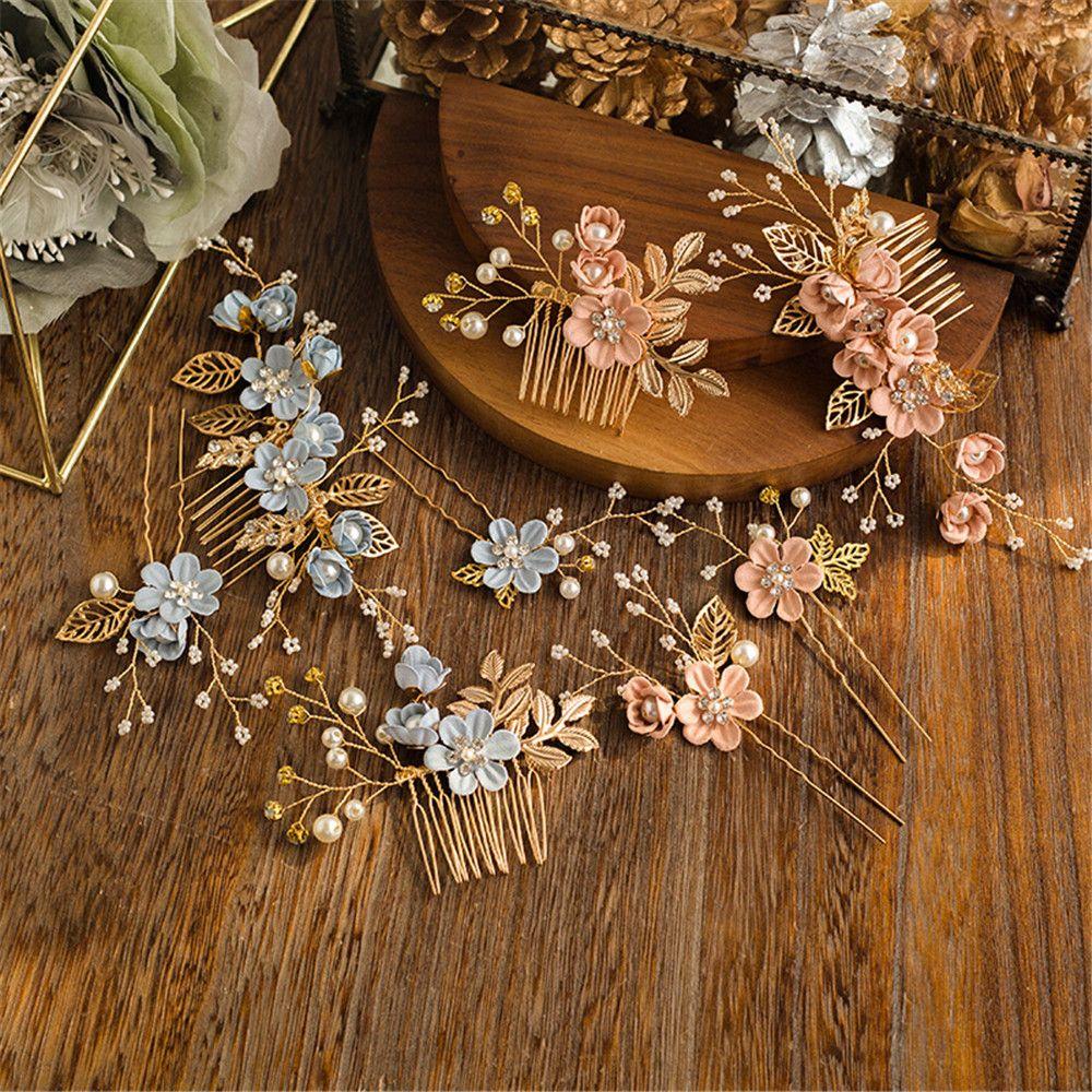 Beautiful Wedding Bride Hair Jewelry Hair Combs Flower Hair Pin Bridal Clips Leaves Tiara
