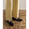 IK Plus Square Stitch Soft Black Size 2E Women's Loafers, 1688, Smooth, 23.0 Cm,