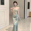 Southeast Asia Women's Floral Camisole and Bowknot Skirt Set