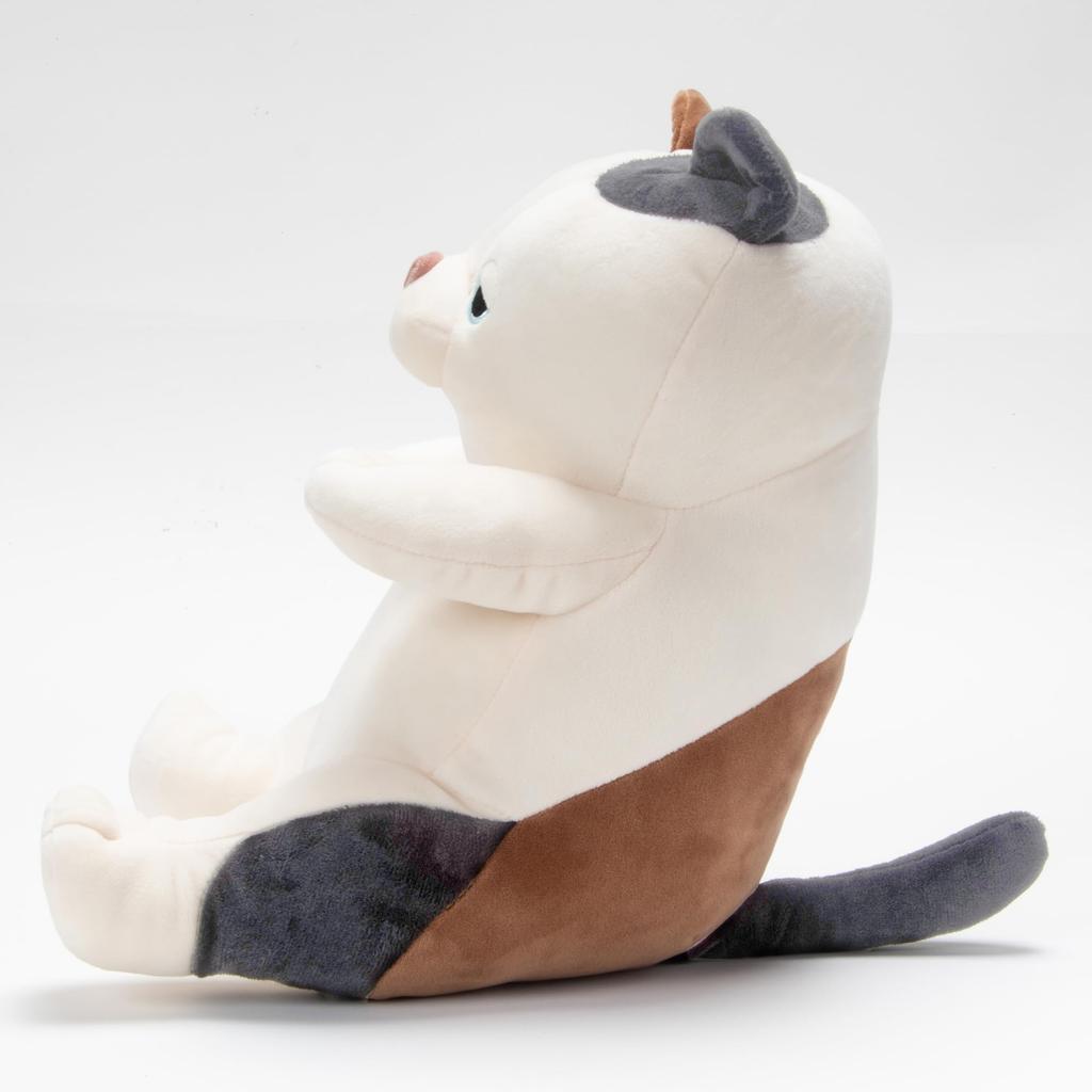 Livheart Sitting Body Pillow Premium Sleepy Animals Calico Cat Yuzu Medium Size Length Fluffy and Squishy (Total Approx. 30cm) 68226-10