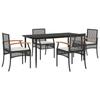 VidaXL Ensemble à Manger de Jardin avec Coussins 5pcs, Table et Chaise de Terrasse, Meubles de Patio, Mobilier d'Extérieur, 3213599