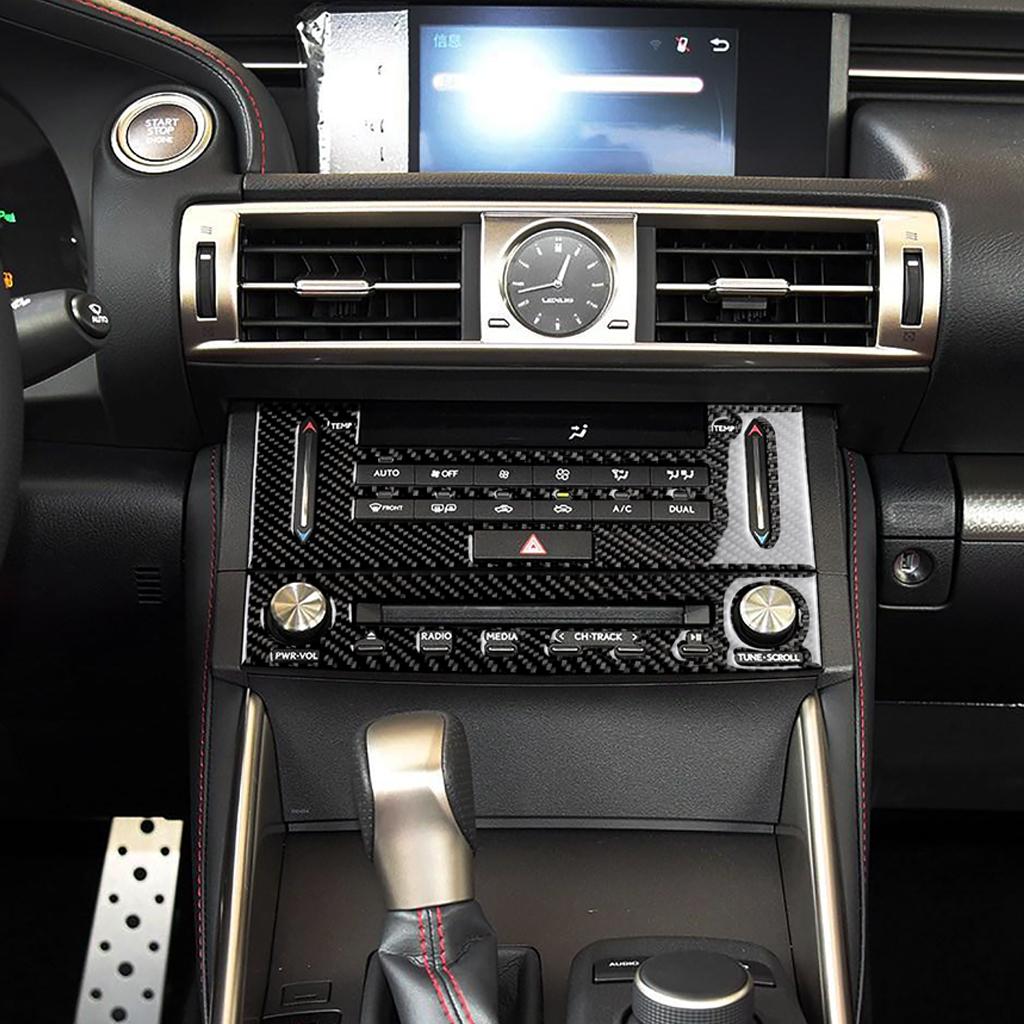 For Lexus IS250 2013- Carbon Fiber Air Conditioning CD Control Panel Trim Cover Car Interior Decoration Accessories