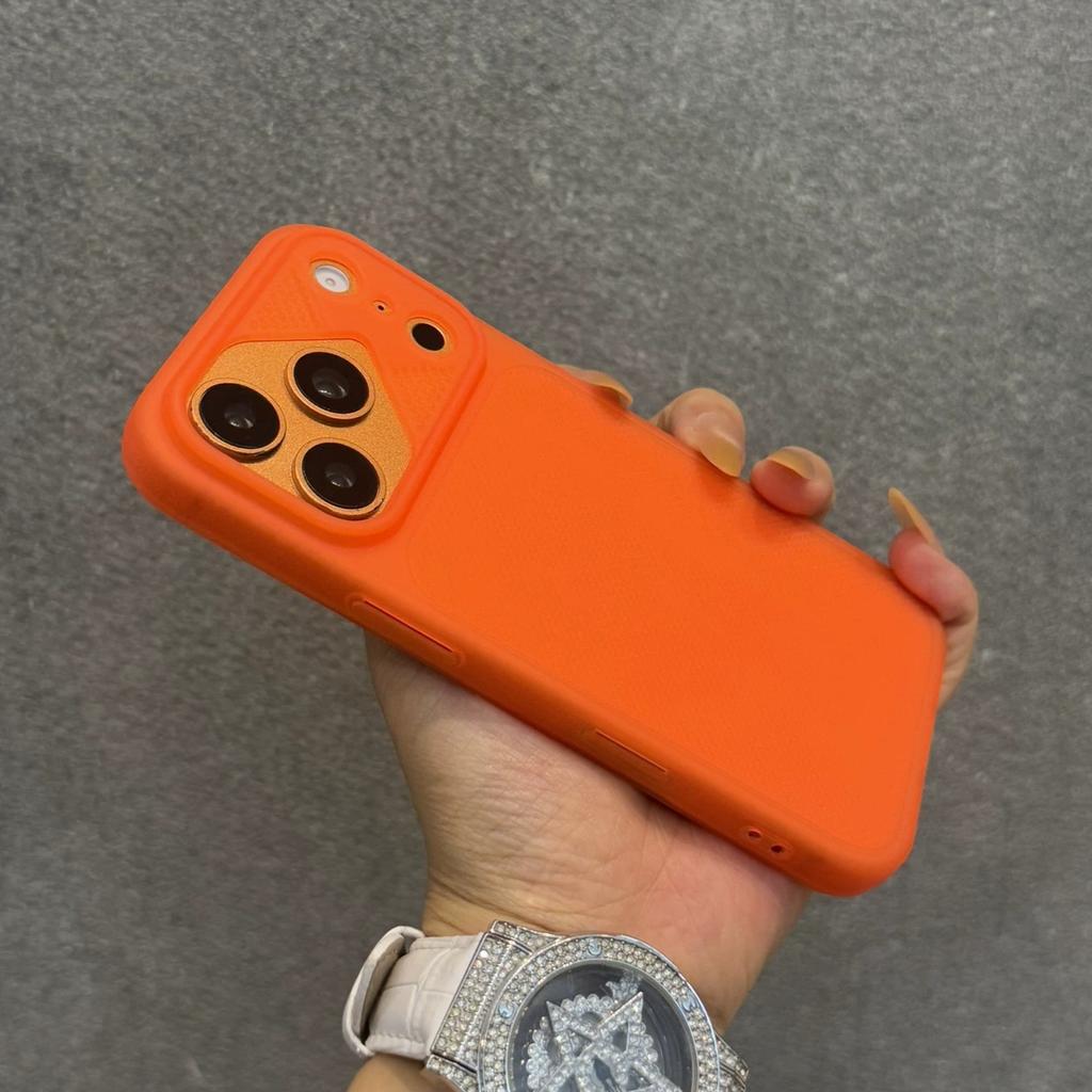 Texture Dot Heat Dissipation Breathable Armor Case for iPhone 17Pro 17 16 15 14 13 Pro Max Plain Color Liquid PC Bumper Cover