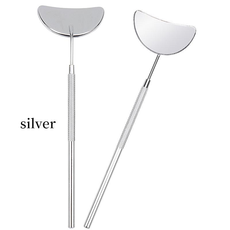 Crescent-shaped Stainless Steel Handheld Mirror for Eyelash Extensions