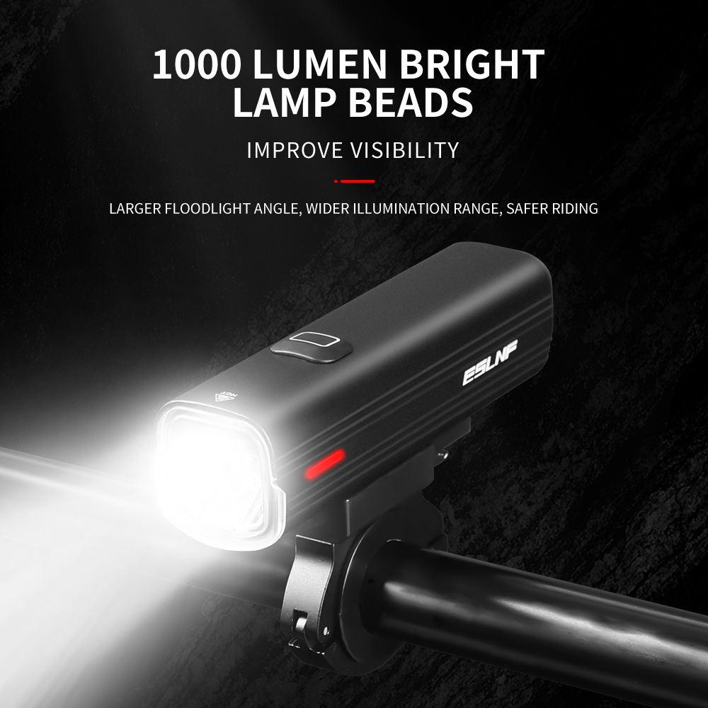ESLNF USB Charging Headlight for Bicycles Night Cycling Mountain Road Bike Front Light 1000lm Bicycle Light