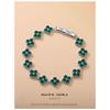 *Versa Sakura Zircon Clover Bracelet 16k Plated - Elegant, Durable Gemstone Jewelry*