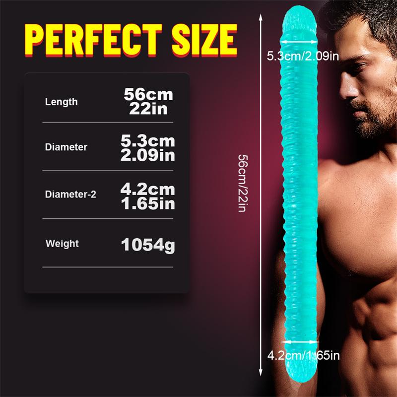 56cm Extra-long Double-headed Threaded Dildo Oversized Thick Anal Whip Sex Adult Products