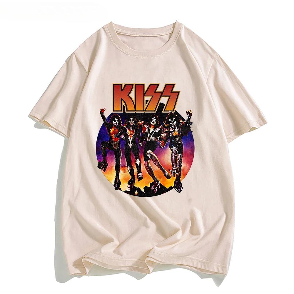 Rock Band Kiss T Shirt Men Women Fashion 100 Cotton TShirt Hip Hop Heavy Metal Tops Tees Boy Girl Clothing Print Camiseta Punk