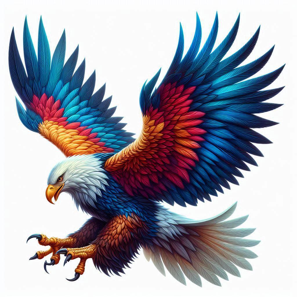 Bald Eagle Elektromotorrad Aufkleber - Ausgebreitete Flügel Design