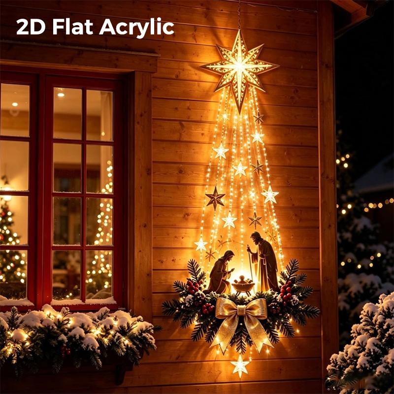 Christmas Magic Trail Wall Light Led Cascading Holiday Decor Warm White Glow Space-Saving Wall Decor Easy Wall Placement