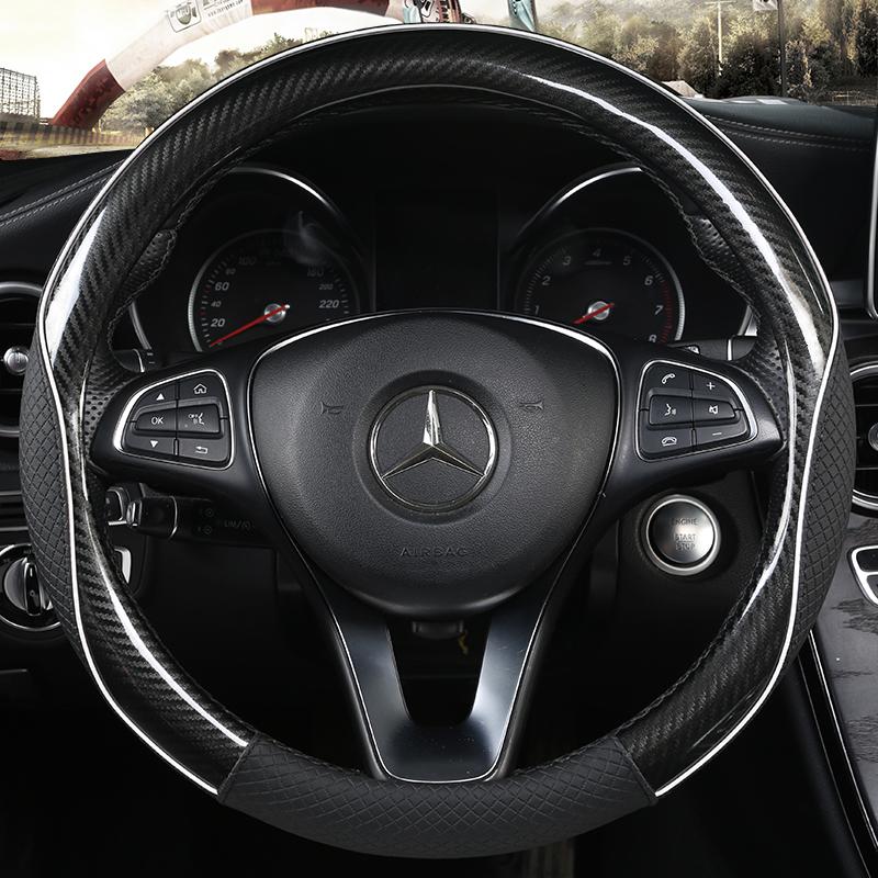 Carbon Fibre+Leather Car Steering Wheel Cover For VW GOLF 7 2015 POLO JATTA Passat Tiguan For Nissan Qashqai J11 X-trail T32